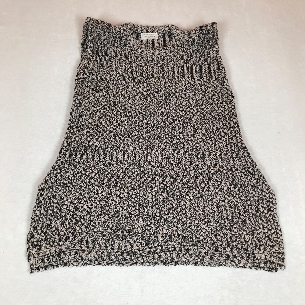 Compania Fantastica Sleeveless Long Tunic Style Chunky Knit Sweater Large